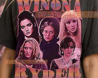 WINONA RYDER T-Shirt, Vintage Actress Star Celebrity Performer Tee, 90s Retro Throwback, Winona Ryder Sweater