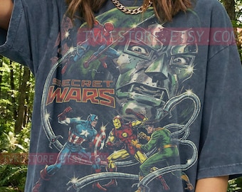 Secret Wars M4Rvel Comfort Colors® Tshirt, Dr Doom Tees, Iron Man Sweater, Retro Comic Tanktop, 80S Classic Superhero Geek Gift