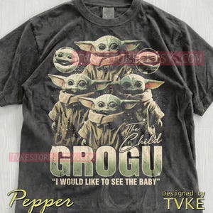 Grogu St4R W4Rs Comfort Colors® Tshirt, Mndlrian Tees, I Would Like To See The Baby Sweater, Cute Alien Tanktop, Retro Space Art image 2