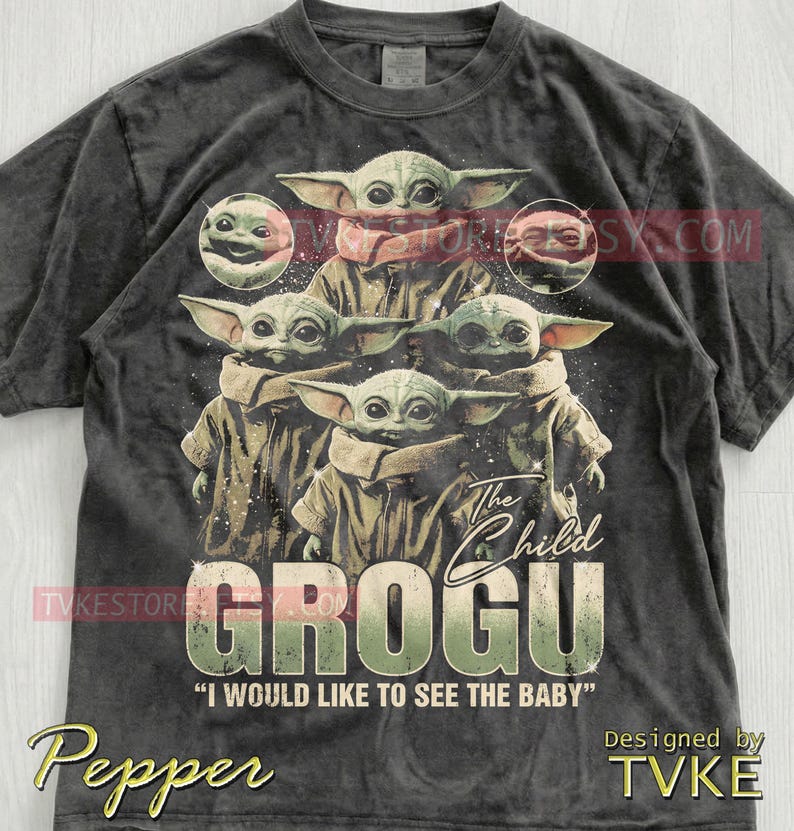 Grogu St4R W4Rs Comfort Colors® Tshirt, Mndlrian Tees, I Would Like To See The Baby Sweater, Cute Alien Tanktop, Retro Space Art image 2