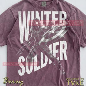Winter Soldier Comfort Colors® Tshirt, Bucky Barnes Tees, Marvel Shield Sweater, Retro 90S Style Tanktop, Action Movie Sebastian Stan image 4