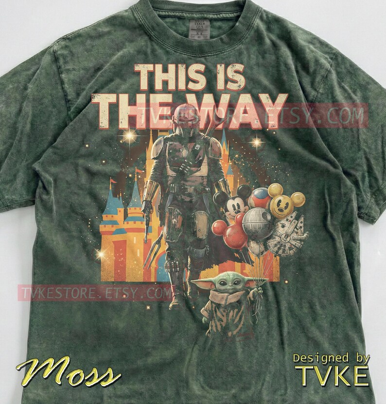 Esta es la camiseta Comfort Colors® de This Is The Way, camisetas Mndlrian, suéter Grogu Baby Yoda, camiseta sin mangas Bounty Hunter, guerrero espacial de ciencia ficción retro imagen 7