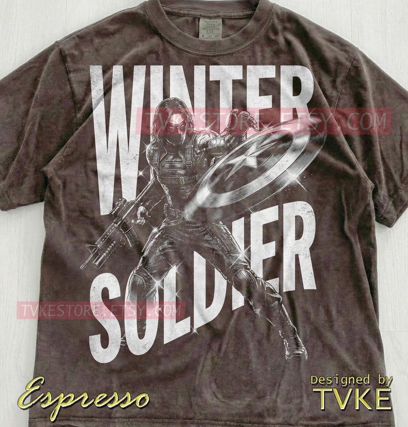 Winter Soldier Comfort Colors® Tshirt, Bucky Barnes Tees, Marvel Shield Sweater, Retro 90S Style Tanktop, Action Movie Sebastian Stan image 5