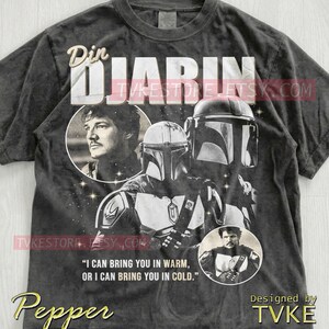 Din Djarin Pedro Pascal Comfort Colors® Tshirt, Bounty Hunter Tees, St4R W4Rs Sweater, Sci-Fi Helmet Tanktop, Retro Space Warrior image 2