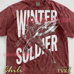 Winter Soldier Comfort Colors® Tshirt, Bucky Barnes Tees, Marvel Shield Sweater, Retro 90S Style Tanktop, Action Movie Sebastian Stan image 3