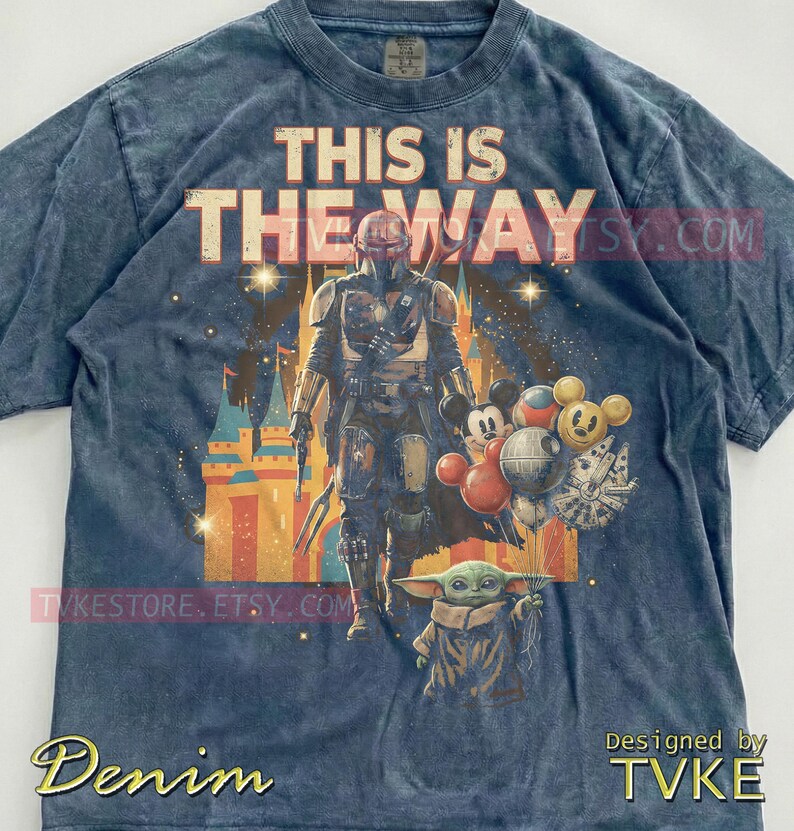 Esta es la camiseta Comfort Colors® de This Is The Way, camisetas Mndlrian, suéter Grogu Baby Yoda, camiseta sin mangas Bounty Hunter, guerrero espacial de ciencia ficción retro imagen 6