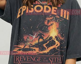 Revenge Of The Sith Comfort Colors® Tshirt, Anakin Obi-Wan Tees, Mustafar Duel Sweater, Jedi Sith Tanktop, Retro Movie Lightsaber Art