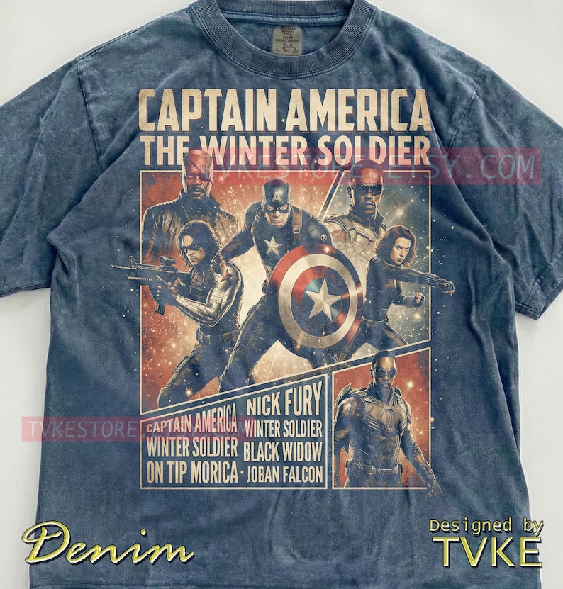 Camiseta Comfort Colors® do Capitão América, Camisetas do Soldado Invernal, Suéter da Viúva Negra, Falcão e Nick Fury, Regata de Super-Herói M4Rvel imagem 6