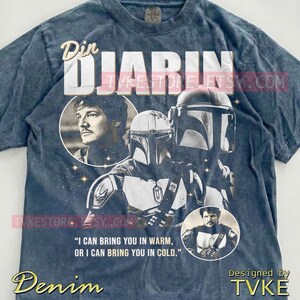 Din Djarin Pedro Pascal Comfort Colors® Tshirt, Bounty Hunter Tees, St4R W4Rs Sweater, Sci-Fi Helmet Tanktop, Retro Space Warrior image 6