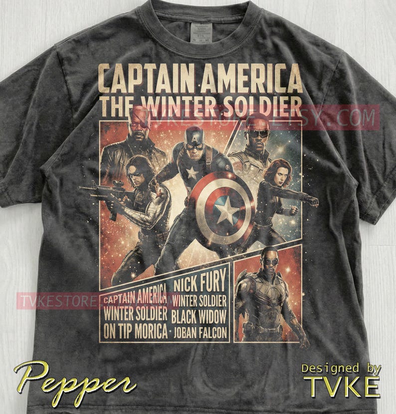 Camiseta Comfort Colors® do Capitão América, Camisetas do Soldado Invernal, Suéter da Viúva Negra, Falcão e Nick Fury, Regata de Super-Herói M4Rvel imagem 2
