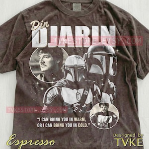 Din Djarin Pedro Pascal Comfort Colors® Tshirt, Bounty Hunter Tees, St4R W4Rs Sweater, Sci-Fi Helmet Tanktop, Retro Space Warrior image 5