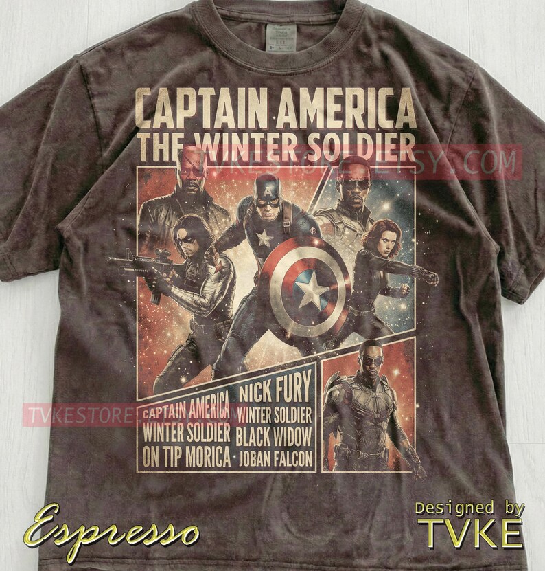 Camiseta Comfort Colors® do Capitão América, Camisetas do Soldado Invernal, Suéter da Viúva Negra, Falcão e Nick Fury, Regata de Super-Herói M4Rvel imagem 5