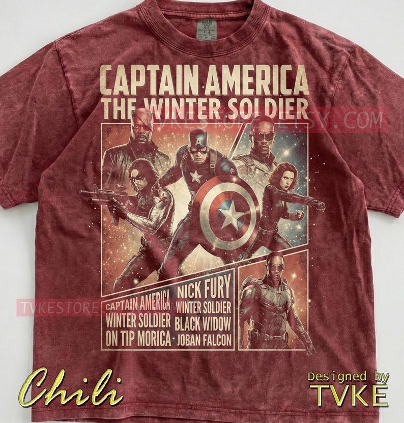Camiseta Comfort Colors® do Capitão América, Camisetas do Soldado Invernal, Suéter da Viúva Negra, Falcão e Nick Fury, Regata de Super-Herói M4Rvel imagem 3