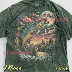 Trout Fish Angler Comfort Colors® Tshirt, Fishing Lover Tees, Retro Nature Sweater, Mountain River Tanktop, Vintage Fisherman Gift image 7