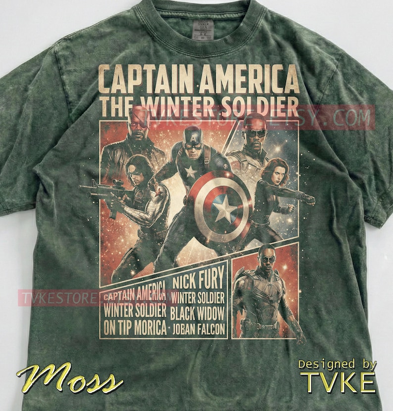 Camiseta Comfort Colors® do Capitão América, Camisetas do Soldado Invernal, Suéter da Viúva Negra, Falcão e Nick Fury, Regata de Super-Herói M4Rvel imagem 7