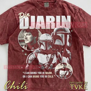 Din Djarin Pedro Pascal Comfort Colors® Tshirt, Bounty Hunter Tees, St4R W4Rs Sweater, Sci-Fi Helmet Tanktop, Retro Space Warrior image 3
