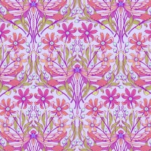 Moon Garden Cotton Quilt Fabric: Tula Pink Dragon Your Feet Dragonflies Purple