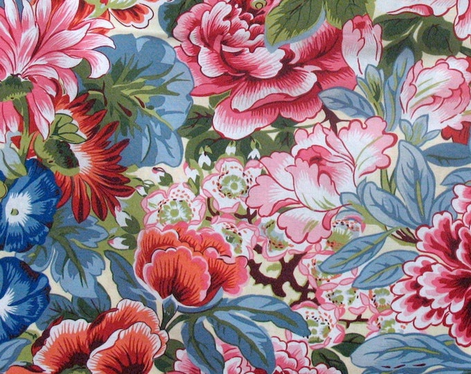 Retired LAVINIA NATURAL Kaffe Fassett Floral Cotton Quilting Fabric ...