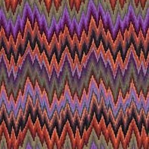 Retired FLAME STITCH Kaffe Fassett Cotton Quilting Quilt Fabric Chevron Zig Zag Stripe Brown Orange Purple Out of Print oop