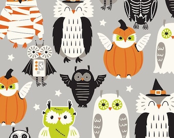 Retired BOO CREW Eye of Newt Owls Cotton Quilt Fabric Maude Asbury Blend Halloween Mummy Pumpkin Witch Ghost Skeleton Out of Print oop