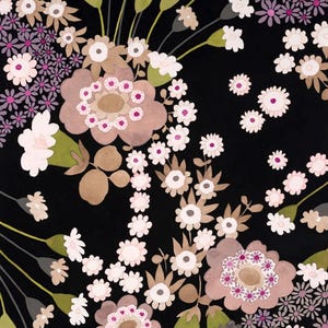 GHASTLIE GERBER Daisy Fabric Quilting Cotton The Ghastlies Alexander Henry Misty Rose Mauve Black Cream