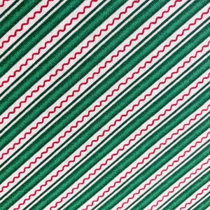 Retired MARY ENGELBREIT CHRISTMAS Cotton Quilt Fabric Trimming Tree Diagonal Stripe Candy Cane Striped Green Red White Out of Print oop