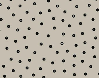 Stof babyknopen: She Who Sews, grijs naaithema (verkocht)