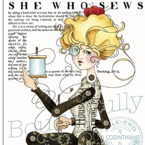 欠陥のあるSHE Who Sewsのベストメインパネル23" W x 42" H J. Wecker Frischヴィンテージスタイルキルト生地縫製テーマブロンドマネキンoop
