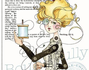 IN STOCK Best of She Who Sews Main Panel 23" W x 42" H : J. Wecker Frisch Cotton Quilt Fabric Sewing Themed Blond Mannequin oop