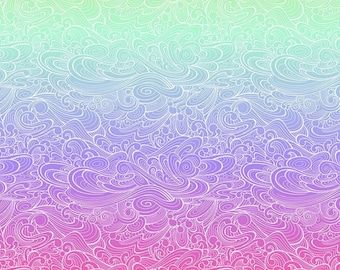 Tkanina bawełniana Tula Floral Reef Pink Cotton Quilt Fabric: Rip Tide Deep Dive Ocean Swirls