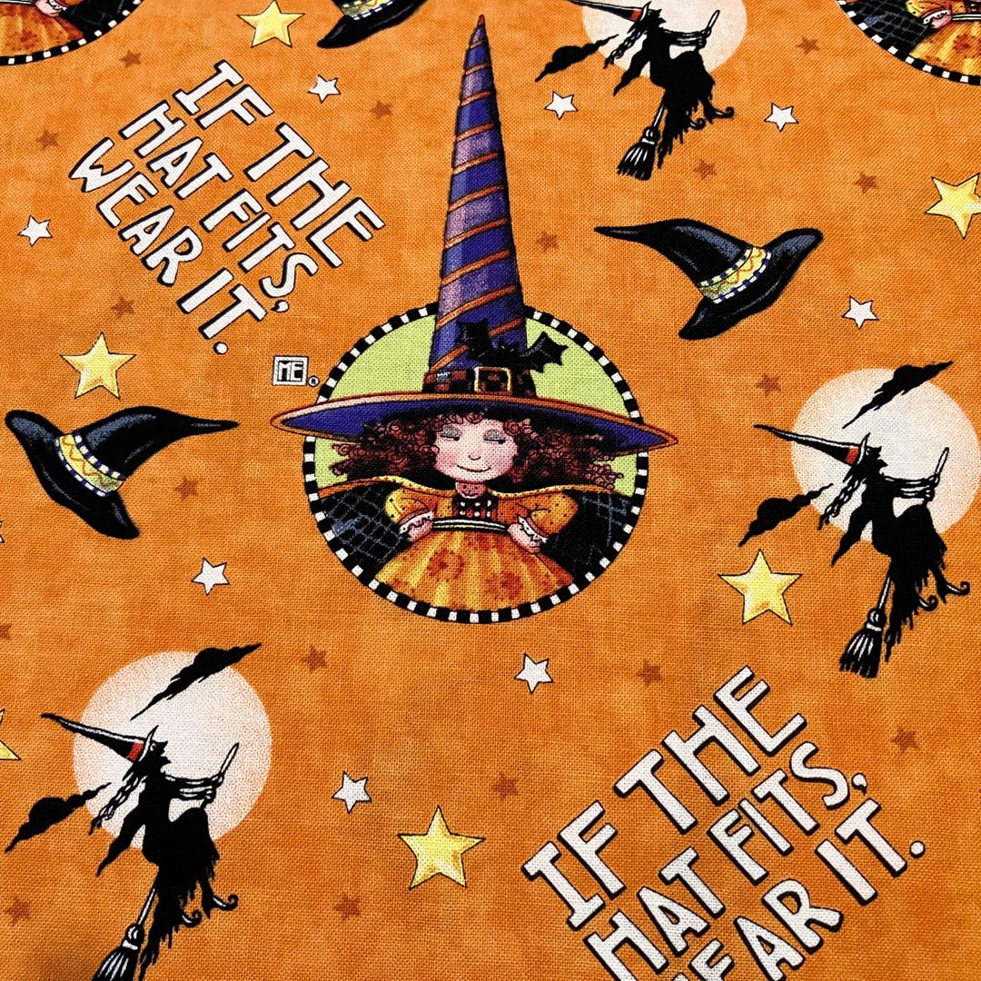 New Mary Engelbreit SCARY CUTE HALLOWEEN Cotton Quilt Fabric If The Hat New Mary Engelbreit SCARY CUTE HALLOWEEN Cotton Quilt Fabric If The Hat