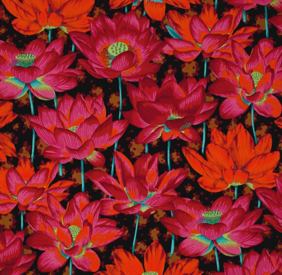 Retired LEOPARD LOTUS Black Kaffe Fassett Cotton Quilting - Etsy