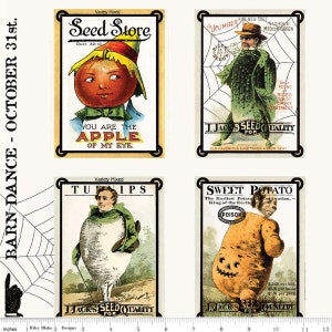 Peut inclure: Quatre sachets de graines vintage avec des illustrations d'une pomme rouge, d'un navet, d'un homme portant un costume de patate douce et d'un homme portant un manteau vert. Les sachets sont tous de J. Jacks Seed for Quality et comportent le texte "Old Favorites Have Taken a Back Seat".