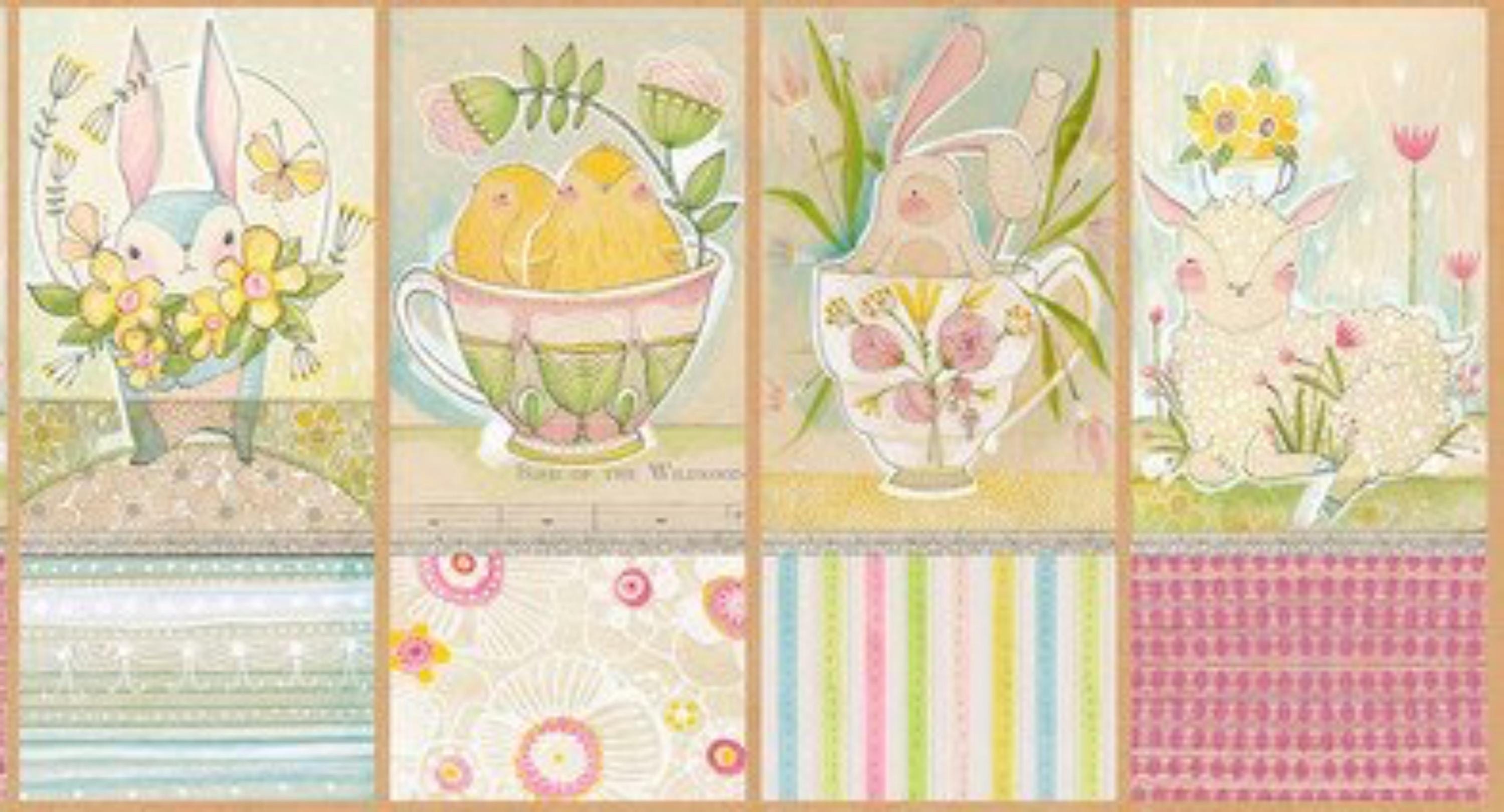 Spring Fabric Panel Patterns Cori Dantini Spring Fabric Panel: Bunny, Chicks, Lamb 8 Quilt Blocks - Etsy
