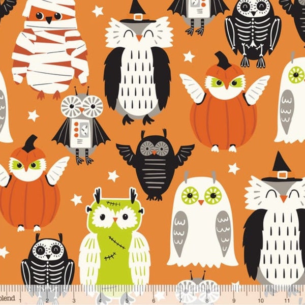 Retired BOO CREW Eye of Newt Owls Cotton Quilt Fabric Maude Asbury Blend Halloween Mummy Pumpkin Witch Ghost Skeleton Out of Print oop