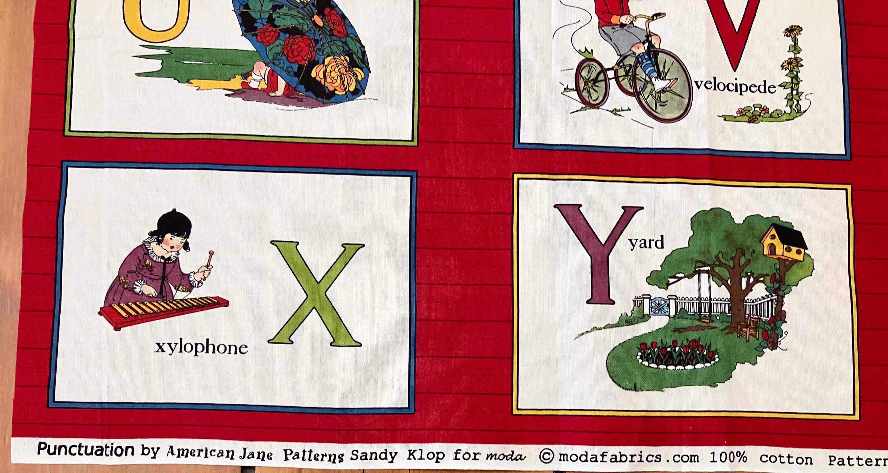 Moda Punctuation American Jane Punctuation Fabric Panel: Abc's Sandy Klop Moda - Etsy