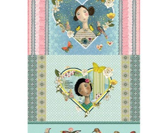 Katoenen quiltstof A Heart Led Life: Kelly Rae Roberts Quilt Center Pillow Panel
