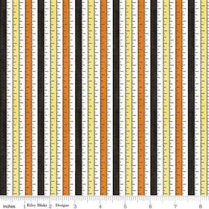 2019 Retired TAPE MEASURE J. Wecker Frisch Queen of We&#39;en Costume Maker&#39;s Ball Yellow Orange White Stripes Halloween Out of Print oop
