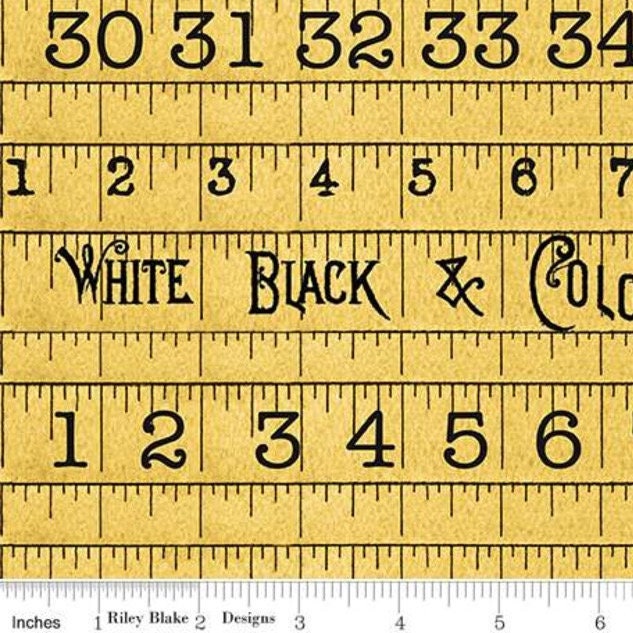 Adorable measuring tape print in 100% cotton made by Fabric Traditions.  Great for quilting, crafts, sewing, home decorating and apparel. — The