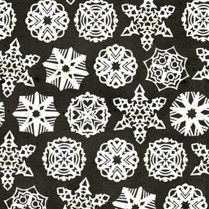 DOLCE NEVE Fiocchi di neve di carta J. Wecker Frisch Tessuto natalizio Carbone Nero Bianco