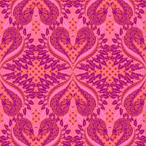 Tula Pink Gate Keeper Cotton Fabric: Pinkerville Swan Head Print Red