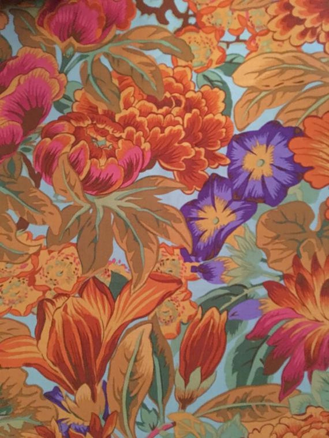 Retired LAVINIA AUTUMN Kaffe Fassett Floral Cotton Quilting Fabric Rust ...