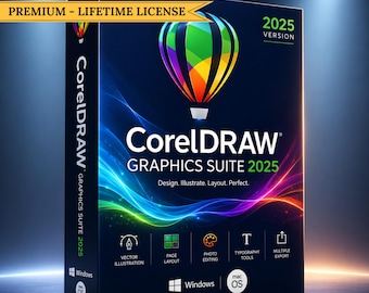 Oprogramowanie do projektowania graficznego CorelDRAW Graphics Suite 2025 | Dożywotni dostęp – natychmiastowe pobranie