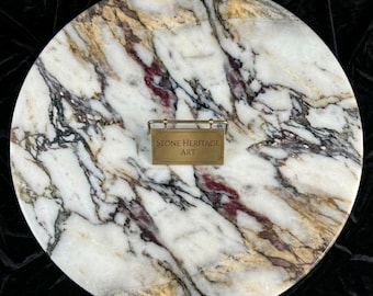 Calacatta Viola Marble Round Table Top | Luxury Stone Slab | Custom Size Home Décor