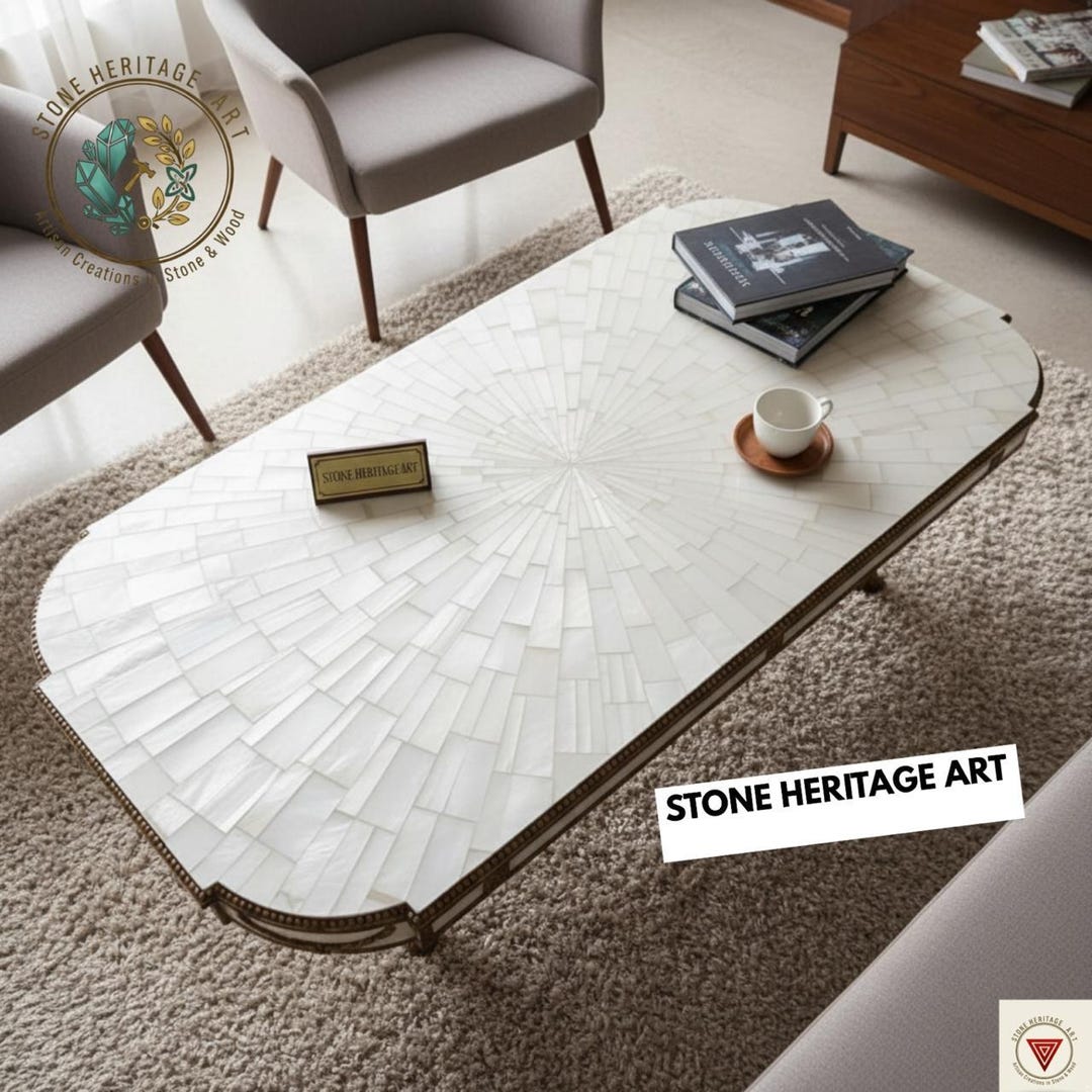 White Selenite Crystal Table Top - Minimalist Zen Furniture - Unique ...