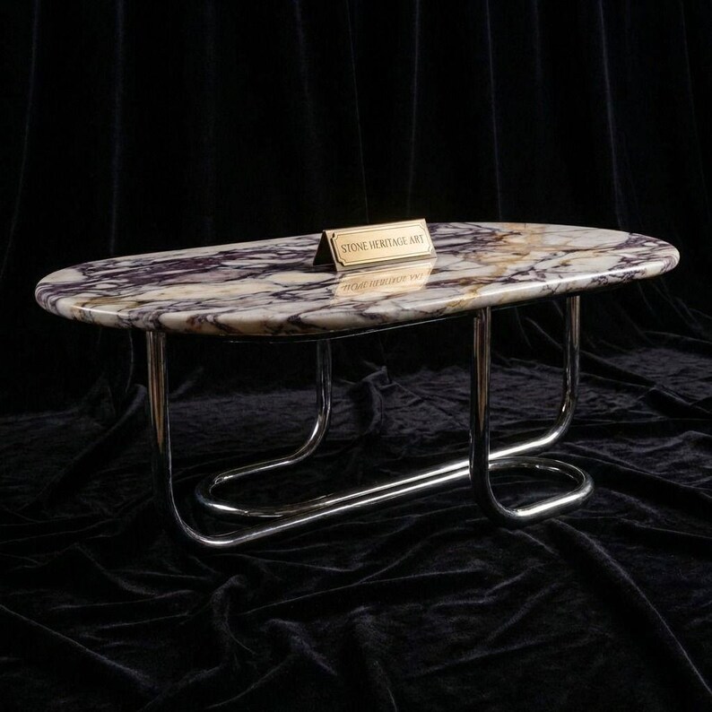 Calacatta Viola Marble Table Top – Luxury Brecciated Italian Stone Surface image 6
