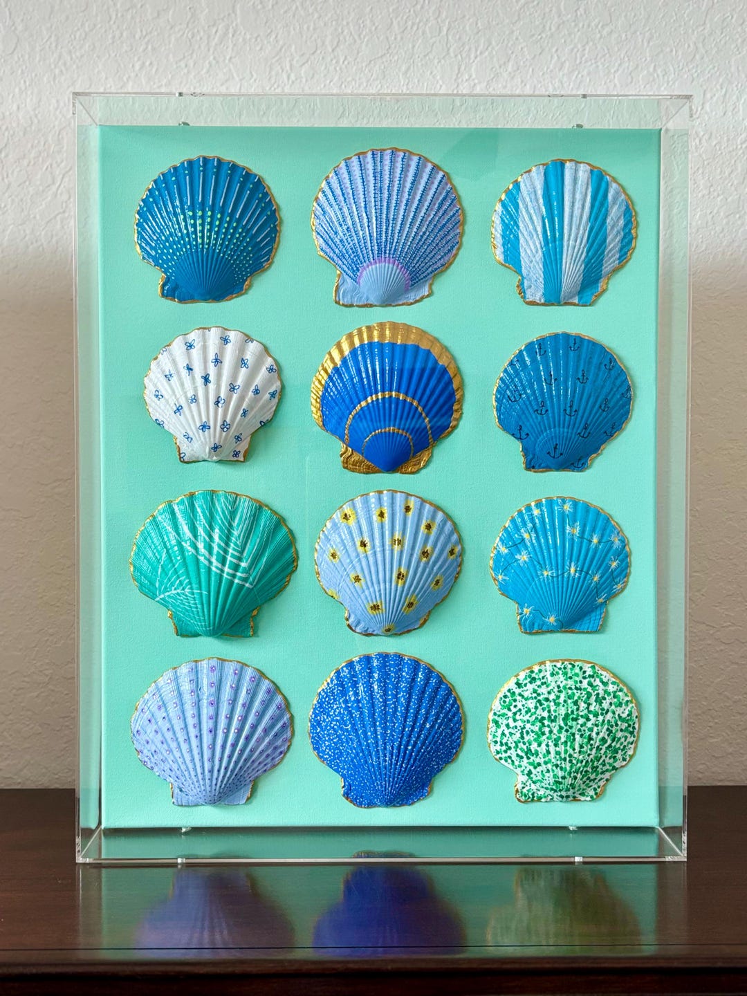 Sarah Heppner Shells She Shells Art - Hand-painted Seashell Art on Canvas - Seafoam Harbour ...