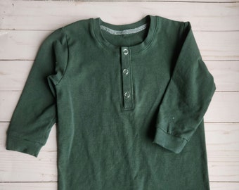 Henley shirt for children | Handmade kids shirt | Snap down shirt | Cute shirt for boys | Quality kids clothes | Gift for boy | Long sleeve