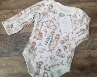 Christmas bodysuit for infants, Nativity Baby Clothes, Holy Night bodysuit