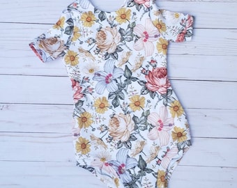 Leotard for girls, Dance clothing for girls, floral leotard, gymnastics leotard for girls, handmade leotard